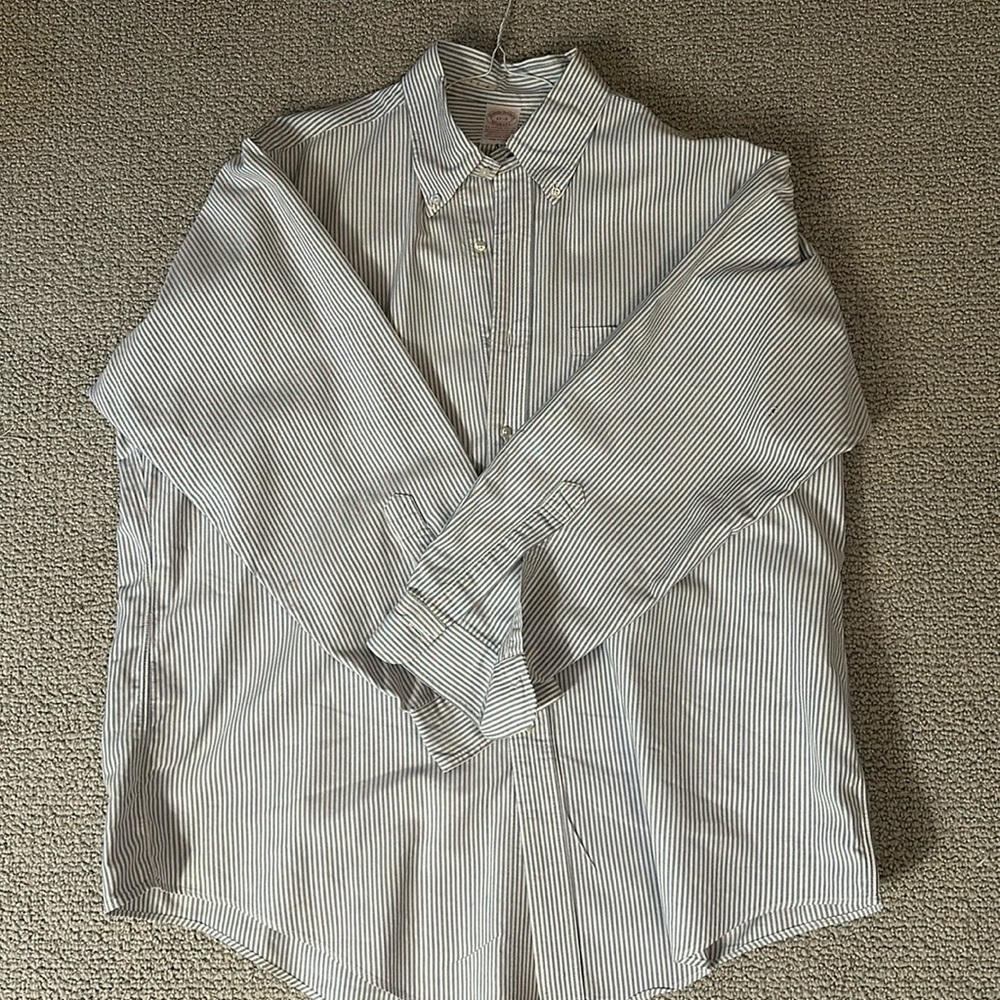 Brooks Brothers button down blue stripe 17-3